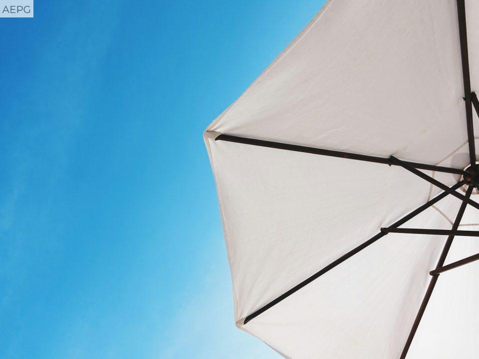 white patio umbrella